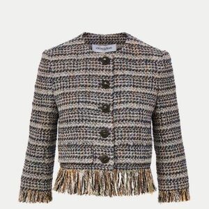 Veronica Beard Tweed Fringe Blazer Lyons jacket New with tags and box